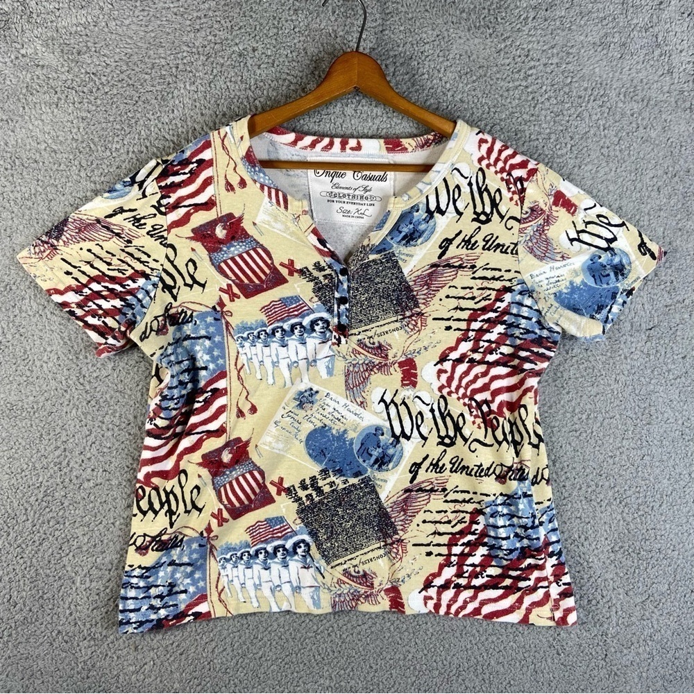 Onque Casuals Womens Patriotic Shirt Size XL
